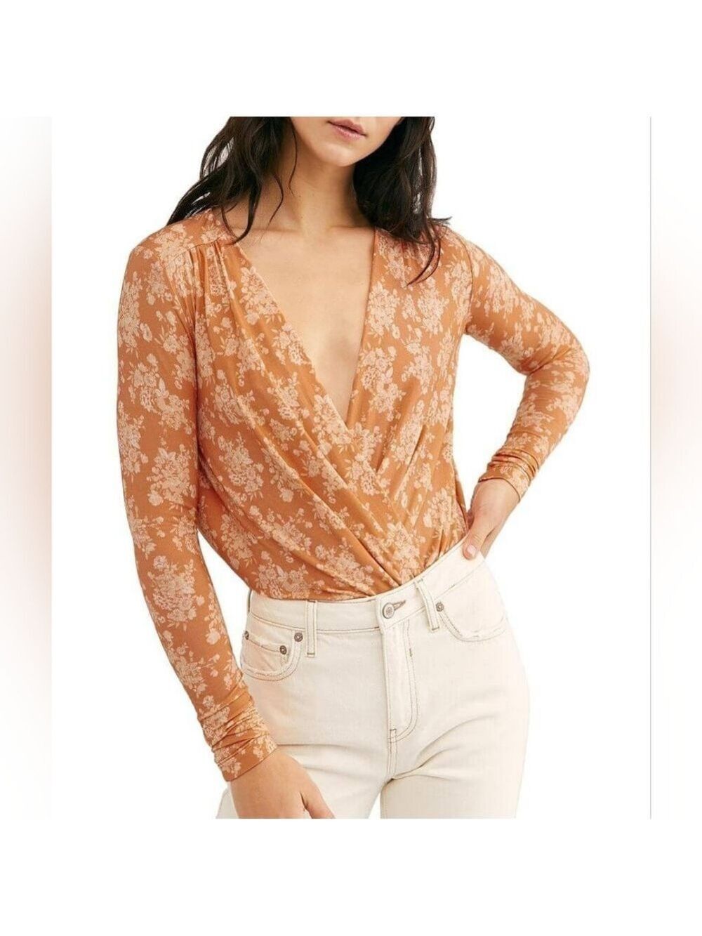 Free People Bodysuit Spring Combo Orange